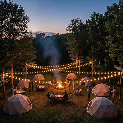 RTTY Classic 300FT Modular Professional Outdoor String Lights System with 111 G40 Bulbs (3x100FT) - Configure for Estate Borders, Multi-Area Event Sites, Commercial Corridors & Permanent Installations