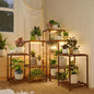 Bamworld Plant Stand with Grow Lights for Indoor Plants 11 Potted Corner Plant Shelf with Plant Lights for Indoor Growing
