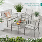 Conversation Set, 4-Piece Gray Textilene Patio Set with Loveseat and Table