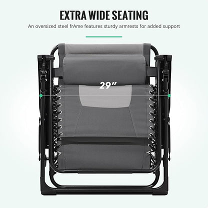 JEAREY Oversized Padded Zero Gravity Chairs, Folding Lounge Chair Outdoor Patio - Image 4