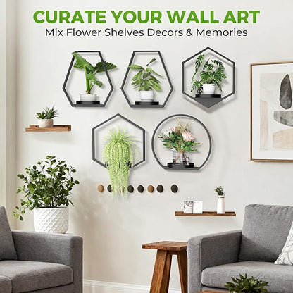 Wall Planters for Indoor Plants, Plant Frames Wall Decor Living Room Plant Stand Hanging Wall Plants Holder to Hold Large Pots Wall Plant Hanger Window Plant Shelves for Outdoor Entryway