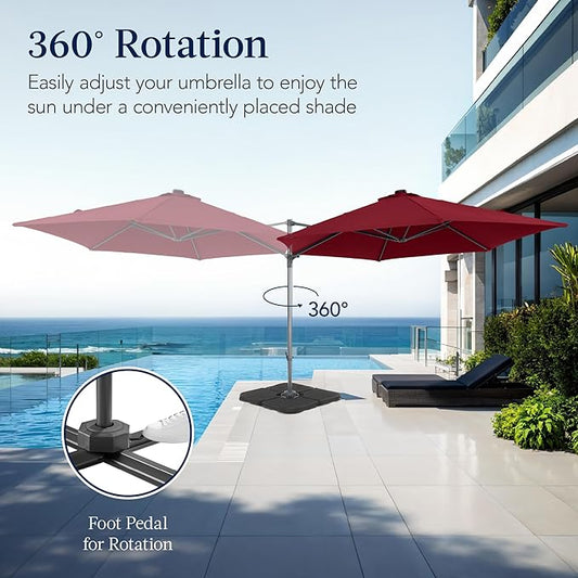 Offset Cantilever Hanging Market Patio Umbrella, 10ft
