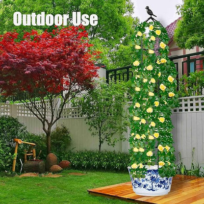 4-Pack 6FT Garden Obelisk Trellis for Climbing Plants,70”Metal Plant Support Tower, Heavy Duty Thickened Tube,Rustproof Black Flower Stand for Vines, Roses, Outdoor & Indoor Use