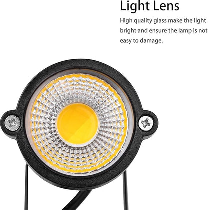Lemonbest LED Landscape Up Down Light 5W White LED Decorative Spotlight Lamp 110V with Plug for Indoor Outdoor Yard Step Wall Lighting (Warm White) (Include Spike)