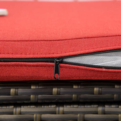 Storage Bench, Patio Wicker Look, 29 Gallon Red Rattan