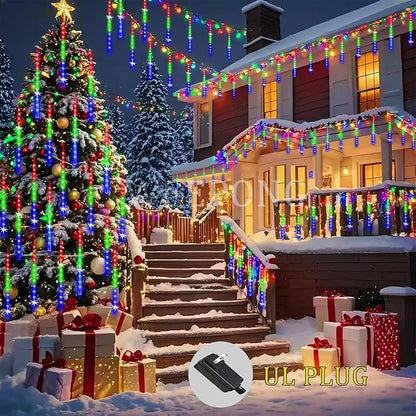 String Lights 32 Tubes 768 LEDs Multicolor Icicle Outdoor Lights