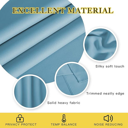 NICETOWN Door Curtain for Closet Doors 80 Inches Long 1 Panel, Blackout Doorway Curtain for Open Closet Bedroom, Room Divider Living Room for Privacy (Teal Blue, 1 Panel, 46W x 80L)