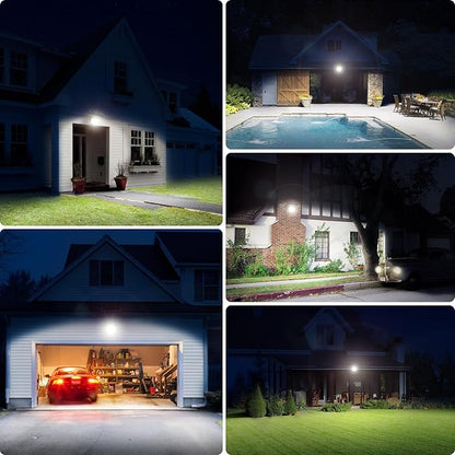 intelamp Solar Flood Lights Outdoor Waterproof, 20000mAh 2000LM Floodlight Exterior with Remote 16.4 FT Cable, 2-12H Timer Dusk to Dawn Security Spots Lighting Outside for Garden Pathway