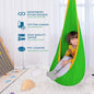Hammock Chair Kids Pod Swing, Cotton Sensory Swing in Green and Yellow