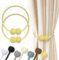 Hion Magnetic Curtain Tiebacks Golden 2pcs, Curtain Tiebacks Buckles Holdbacks Holders Hooks Clip for Home Bedroom Office Decorative Curtain