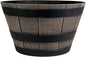 The HC Companies Whiskey Barrel Planter - Faux Wooden Finish Flower Planter Pot - Decorative Garden Pots - Indoor & Outdoor Resin Planters - Weather-Resistant Planting Pots (16" Dark Oak, Pack of 1)