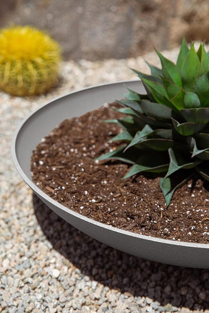Veradek Mason Series Lane Bowl Planter| for Indoor or Outdoor Tabletops/Gardens |Made from Plastic-Stone Composite with Drainage Holes|Modern Décor for Flowers, Succulents, Small Plants