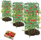 3 Pack Tomato Cages,Square Tomato Plant Stakes Support Cages Trellis for Garden Climbing Vegetables Flowers Fruits,Extra Bold
