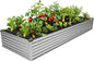 12x4x1.5FT Galvanized Raised Garden Bed,Vegetable Boxes-Rectangle Metal Flower Box,Large Planter Raised Beds Outdoor Garden for Planting,Fruit,Herb-Silver