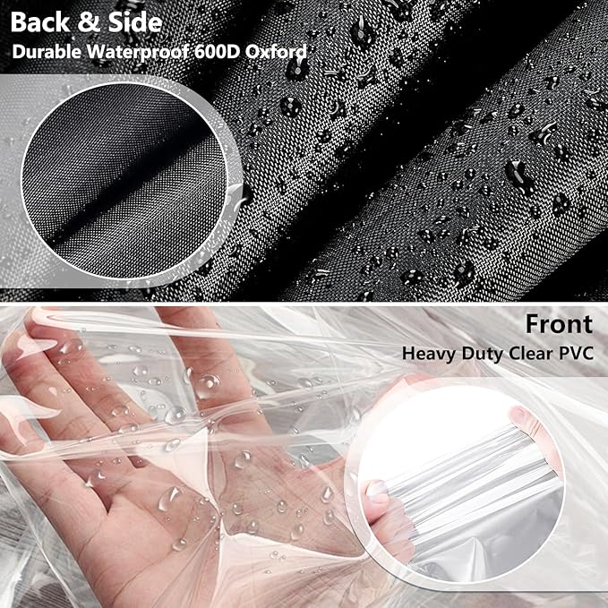 Waterproof Shelf Cover,Outdoor 600D Heavy Duty Dustproof Storage Shelves Cover,36''x14''x54'' Shelf Covers for Wire Shelving with Zippers,Storage Rack Covers with Clear Front