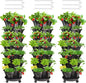 Strawberry Vertical Planters Tower Garden 3 Pack, 7 Tiered Stacking Herb Vegetable Planter with Support Pole Indoor and Outdoor - Black