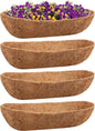 Riare 4 Pack 36 Inch Trough Coir Liners for Planters, Pre-Formed Coconut Coir Replacement Natural Coco Fiber Window Box Liners for Wall Planter, Window Basket Deck Railing Planter
