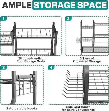 Storage Rack with 5 Tiered Shelves, Alloy Steel, Rust Resistant