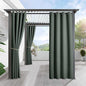 RYB HOME Outdoor Curtains for Patio Waterproof Block Sunlight Thermal Insulated Privacy Assured Thick Outside Curtains for Porch, Gazebo, Pergola, W52 x L84, Dark Green, 1 Panel