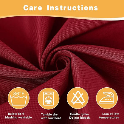HolidayIdeas Red Outdoor Curtains for Patio Waterproof, 2 Panels - 54 x 108 Inch - Privacy Protection & Light Filtering Curtains Grommet Outside Curtains for Porch, Gazebo, Pergola, Backyard