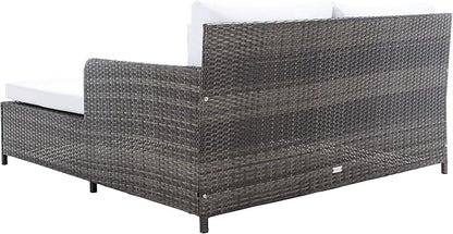 Safavieh Outdoor Collection Cadeo Grey Brown/White Cushion Daybed PAT7500C