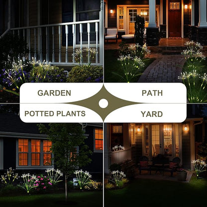 Solar Garden Lights Decor: Gardening Gifts for Women Mothers Day Warm White - Waterproof Twinkling Swaying Firefly Solar Lights Outdoor with 2 Modes for Yard Patio Pathway Decoration 4-Pack