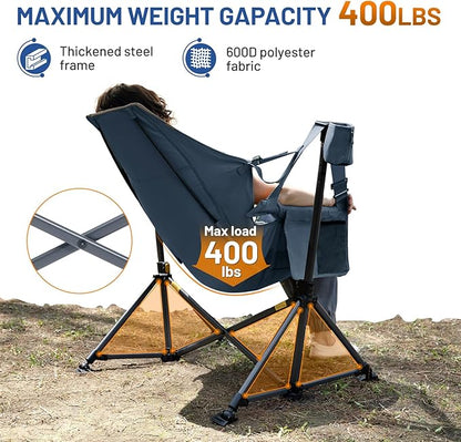 TIMBER RIDGE Hammock Camping Chair, Oversized Swinging Hammock Chair with Adjustable Back and Seat for Outdoor Lawn, Sports, Supports 400lbs, Blue