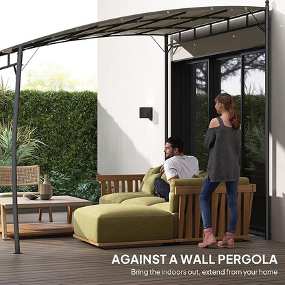 Outsunny 10' x 10' Outdoor Pergola Gazebo with UV-Resistant Canopy and Metal Frame, Sun Shade Shelter for Porch, Patio, Deck, Backyard, Cream White