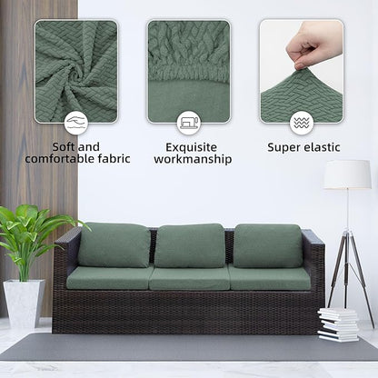Cushion Covers for Outdoor Use, Stretch Polyester-Spandex, 4 to 14 Piece Sets