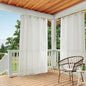 TOWN & COUNTRY BASICS Cabana Solid Heavyweight Indoor Outdoor Curtains, Light Filtering Opacity with Grommet Top, Water Repellent, 2-Pack Set, 54"x120", Vanilla