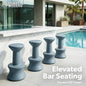 Outdoor Bar Stool, Submersible and Weighted, Stone Blue, 30-Inch Height