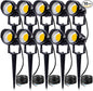 SUNVIE 12W LED Landscape Lights Low Voltage Garden Pathway Lights Super Warm White 12V Waterproof Outdoor Spotlights for Driveway Walkway Yard Patio Porch Trees with Spike Stand (10 Pack)