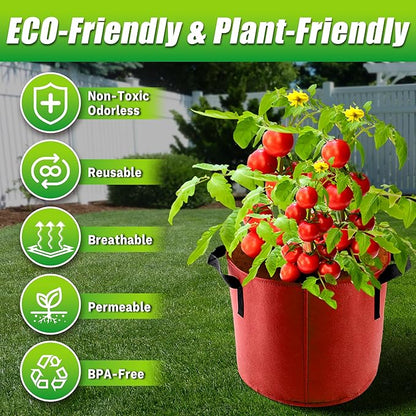 15 Gallon Grow Bags, 7 Pack Colorful Fabric Plant Pots with Handles for Garden and Outdoor Planting