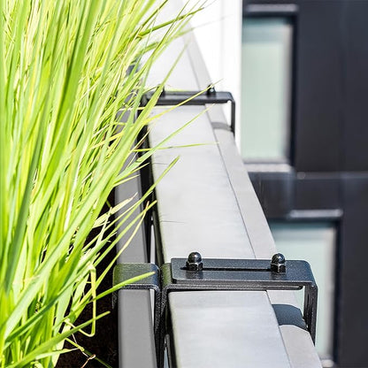 Veradek Block Series Railing Planter - Rectangular Flower Box for Outdoor Balcony/Fence | Durable All-Weather Use with Adjustable Brackets | Modern Décor for Flowers, Succulents, Hanging Plants