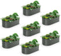 A ANLEOLIFE 7-Set 8X4X2 ft Galvanized Raised Garden Bed Kit, Oval Metal Deep Root Planters for Outdoor Plants, Quartz Grey