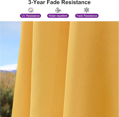 PURPLE LEAF 8' X 8' Patio Umbrella for Pool 7' High Offset Outdoor Cantilever Umbrella Swimming Pool Umbrella with 360°Rotation for Poolside Yellow