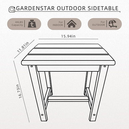 Adirondack Square Side Table,one-Tier Outdoor end Table, Patio Side Table for Pool,Porch,Backyard,Relaxing Companion (Teak)