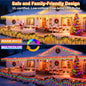 String Lights, 400 LED 33 ft Outdoor Color Changing Warm White to Multicolor