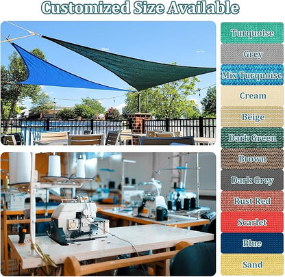 Shade&Beyond 8'x10' Sun Shade Sails Canopy Rectangle Sand 185GSM Shade Sail for Patio Deck Yard Backyard, (We Make Custom Size)