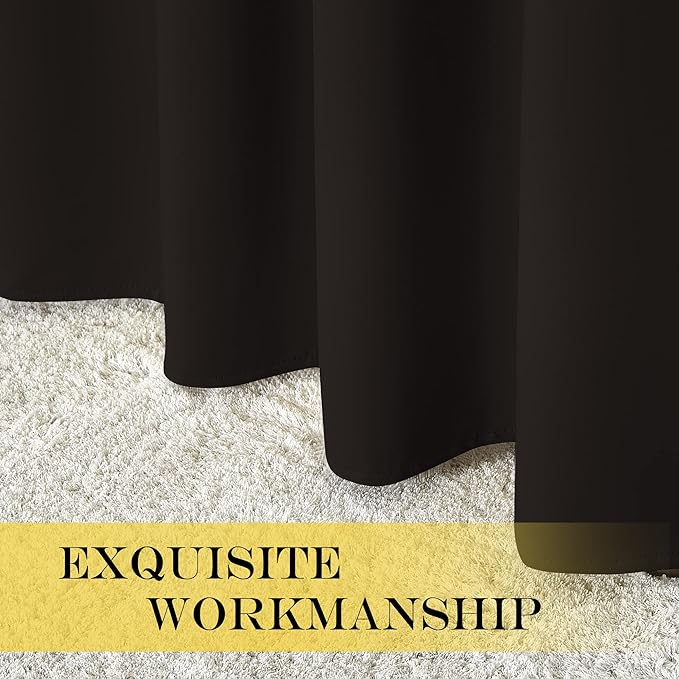 NICETOWN Blackout Window Drape and Curtain - (Toffee Brown Color) Window Treatment Panel for Home Theater, Noise Reducing Drape/Drapery, 52 inches Wide by 63 inches Long, 1 Piece