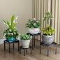 Zhongma Set of 4 Fully Assembled Metal Plant Stand for Heavy Potted Plant for Home Indoor and Outdoor, 220 LBS Capacity & Heavy Duty Construction, Sturdy Plant Riser without Installation Required