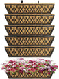 6 Pack 24 Inch Window Boxes Planters Railing Planter Box with Adjustable Brackets for Porch Fence Patio Balcony Hanging Flower Baskets with Coco Liners for Outdoor Garden Decor - Bronze