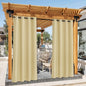 NICETOWN 2 Panels Outdoor Curtains for Patio Waterproof, Rustproof Grommet Thick Indoor Outdoor Vertical Drapes Dustproof for Porch/Pergola/Gazebo, W55 x L84 Inch, Beige