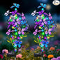 Solar Garden Lights Outdoor, Waterproof 2 Pack Solar Butterfly Lights with 60 LED 12 Butterfly Colorful Lighting for Garden Yard Lawn Outdoor Decor, Gift for Mom Women Mother's Day