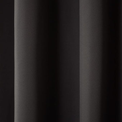 Town & Country Basics Cabana Solid Heavyweight Indoor Outdoor Curtains, Light Filtering Opacity with Grommet Top, Water Repellent, 2-Pack Set, 54"x108", Black