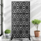 Casaphoria Metal Privacy Screen Outdoor, 72" H x 35" W Freestanding Decorative Privacy Screen for Patio Deck Balcony Garden with Stable Base, Black-Star