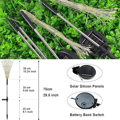 FOOING 6 Pcs Solar Garden Lights Solar Firework Lights, 200 LED String Light 2 Modes Twinkling Nightlight for Outside, Wedding, Party, Patio for Home Decor (Colorful)