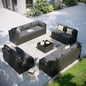 Aoxun Patio Furniture Set, 11 Piece Outdoor Sectional Sofas with Waterproof Cover, 10 Seats Wicker Rattan Outdoor Furniture Patio Conversation Set for Backyard, Garden Dark Grey