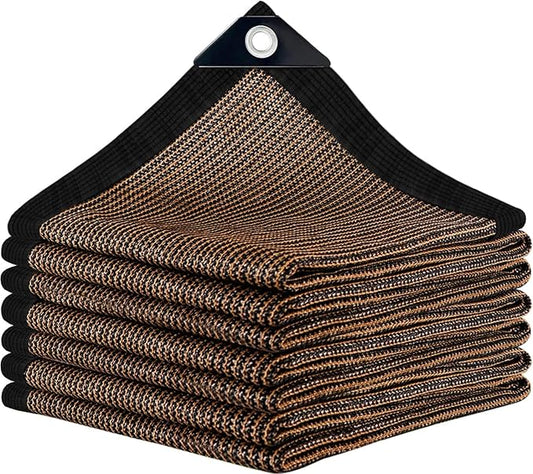 Sun Shade Cloth with Grommets,90% UV Protection Shade Fabric,Pergola Shade Cover Canopy Fence Privacy Screen Balcony,Brown Sunshades for Patio Pergola Garden Backyard Outdoor,Mocha-3x10FT