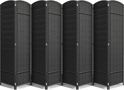 Sorbus 8 Panel Room Divider 6 ft. Tall - Privacy Screen, Extra Wide Double Hinged Panels, Mesh Hand-Woven Design, Partition Room Dividers and Folding Privacy Screens, Wall Divider for Room Separation
